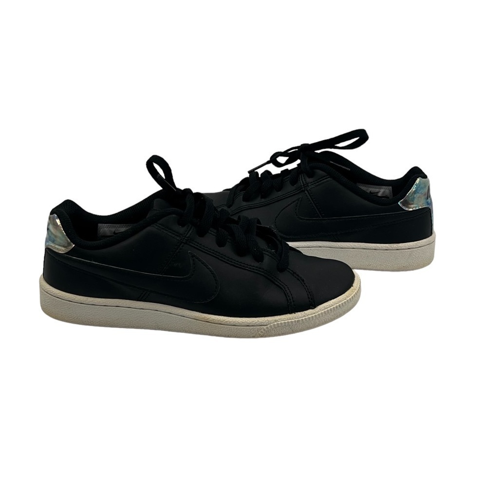Nike Black Metallic Silver Court Royale 74 Sneakers Size 7 Women's